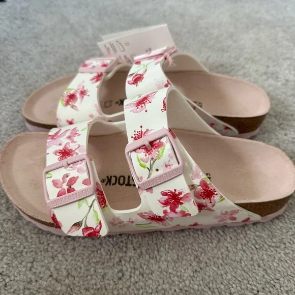 NWT Birkenstock Arizona Womens Blossom White Birko-Flo - Picture 4 of 9